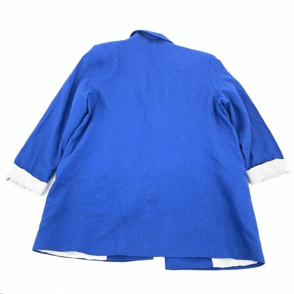 Jules & Leopold Casual Oversized Boxy Fit Open Front Blazer Jacket Medium Blue M - Picture 2 of 7